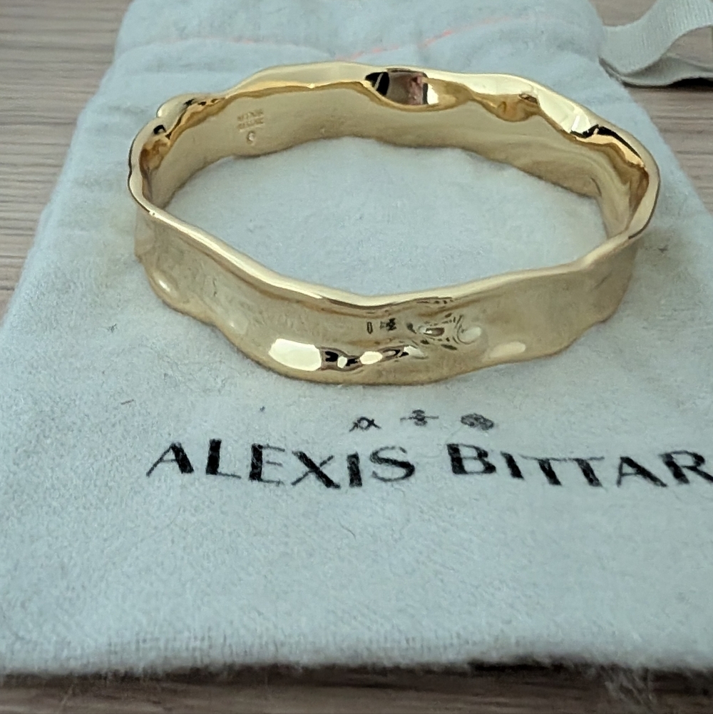 Alexis Bittar Brut Gold Bangle Bracelet